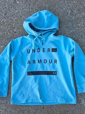 Under Armour Women’s Large Turquoise Blue Graphic Loose Fit Hoodie